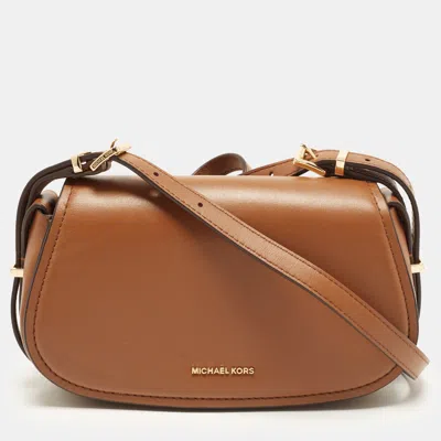 Pre-owned Michael Kors Lydia Brown Leather Crossbody Bag