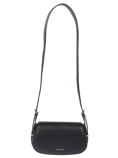 Michael Kors Lydia Curved Black Leather Shoulder Bag