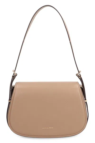 Michael Kors Lydia Leather Crossbody Bag In Gray