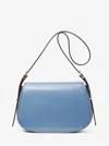 Michael Kors Lydia Medium Leather Crossbody Bag In Blue