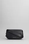Michael Kors Lydia Curved Black Leather Shoulder Bag In Black
