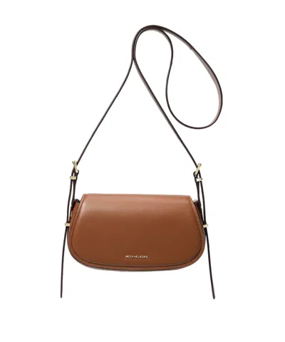 Michael Kors Lydia Small Leather Crossbody In Brown