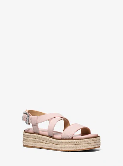 Michael Kors Lynn Denim Espadrille Sandal In Pink