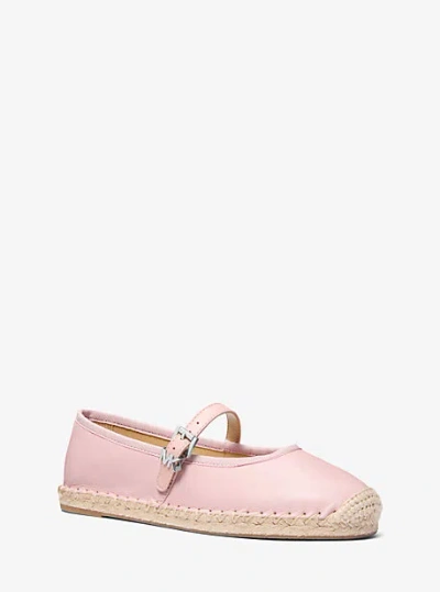 Michael Kors Lynn Leather Ballet Espadrille In Pink