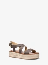 Michael Kors Lynn Signature Logo Platform Espadrille Sandal In Brown