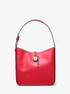 Michael Kors Lyra Small Leather Shoulder Bag In Red