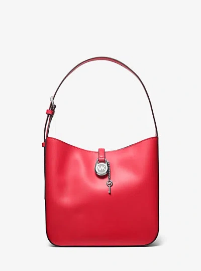 Michael Kors Lyra Small Leather Shoulder Bag In Red