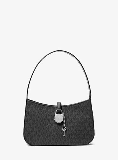 Michael Kors Lyra Small Signature Logo Pochette In Black