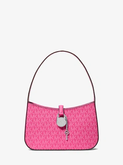 Michael Kors Lyra Small Signature Logo Pochette In Pink