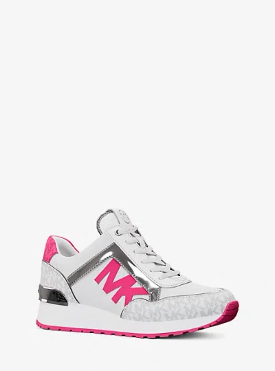 Michael Kors Maddy Two-tone Logo Trainer In Pink ModeSens