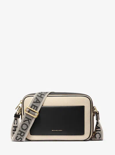 Michael Kors Maeve Large Canvas Crossbody Bag In Black