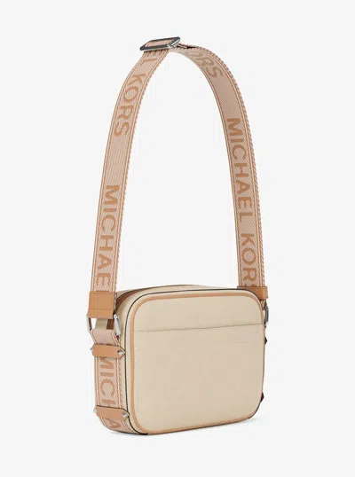 Michael Kors Maeve Large Canvas Crossbody Bag In Neutral
