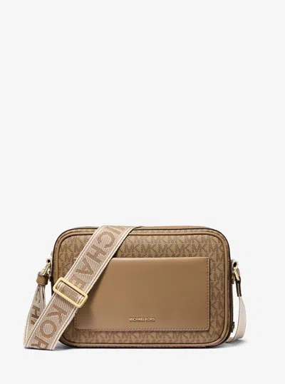 Michael Kors Maeve Large Signature Logo Crossbody Bag In Brown
