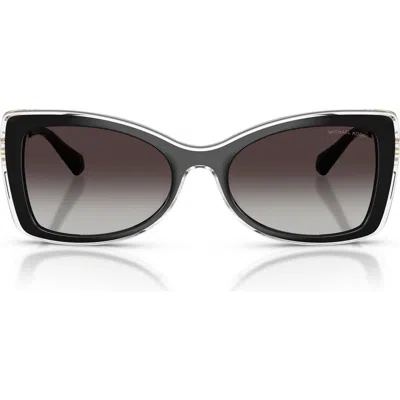 Michael Kors Malaga 53mm Gradient Butterfly Sunglasses In Black