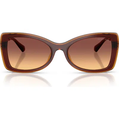 Michael Kors Malaga 53mm Gradient Butterfly Sunglasses In Brown