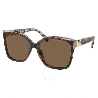 Michael Kors Malia Brown Solid Square Ladies Sunglasses Mk2201 395173 58 In Brown / Cream / Dark / Tortoise