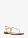 Michael Kors Mallory Metallic T-strap Sandal In Gold