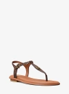 Michael Kors Mallory Signature Logo T-strap Sandal In Brown