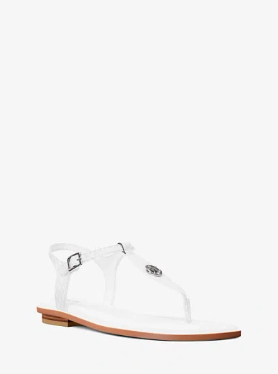 Michael Kors Mallory Signature Logo T-strap Sandal In White