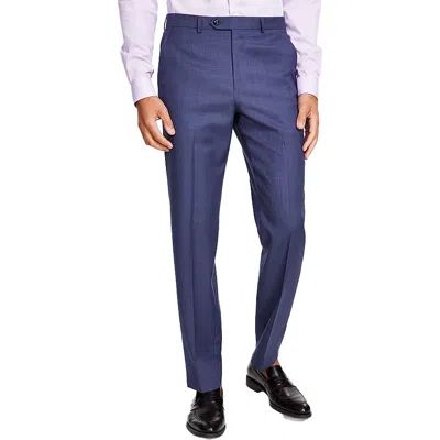 Michael Kors Malone Mens Stretch Wool Dress Pants In Blue