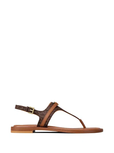 Michael Kors Mandy Buckle Pattern Sandals In Brown
