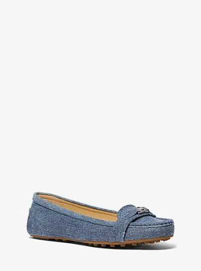 Michael Kors Mandy Denim Moccasin In Blue