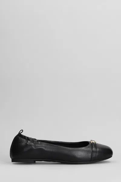 Michael Kors Mandy Flex Ballet Flats In Black Leather