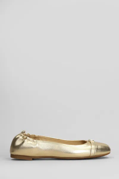 Michael Kors Mandy Flex Ballet Flats In Gold Leather