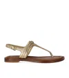 Michael Kors Mandy Metallic Leather T-strap Sandal