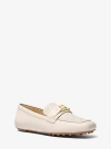Michael Kors Mandy Leather And Signature Logo Moccasin Loafer In Beige