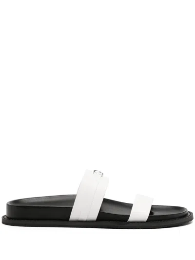 Michael Kors Mandy Leather Sandal In Black