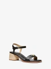 Michael Kors Mandy Leather Sandal In Black