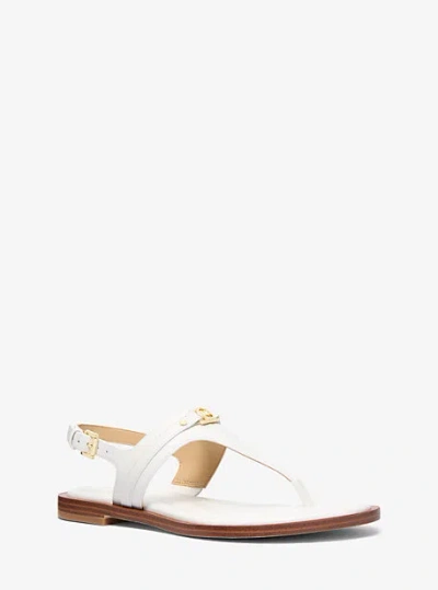 Michael Kors Mandy Leather T-strap Sandal In White
