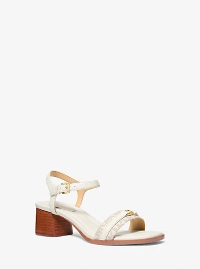Michael Kors Mandy Signature Logo Sandal In Brown