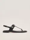 Michael Kors Mandy Leather T-strap Sandal In Nero