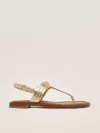 Michael Kors Mandy Metallic Leather T-strap Sandal In Oro