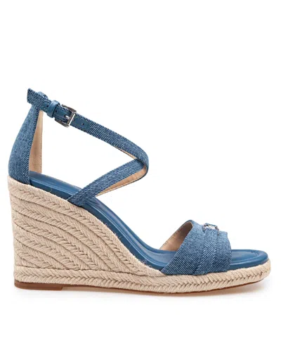 Michael Kors Mandy Wedge Sandal In Denim With Iuta Wedge In Union Wash