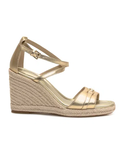 Michael Kors Mandy Wedge Sandals In Gold