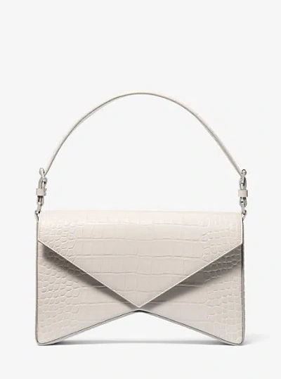 Michael Kors Manhatta Large Crocodile Embossed Leather Bag