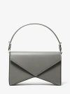 Michael Kors Manhatta Large Leather Bag In Gray