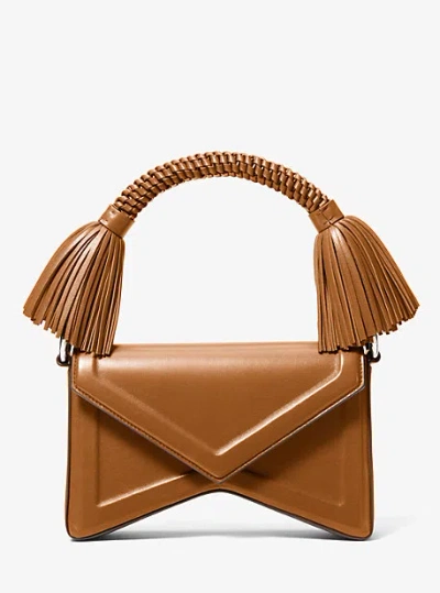 Michael Kors Manhatta Leather Tassel Shoulder Bag In Pink