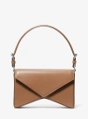 Michael Kors Manhatta Medium Leather Shoulder Bag In Brown