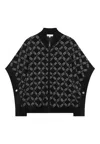 Michael Kors Mk Empire Logo-jacquard Cape In Black