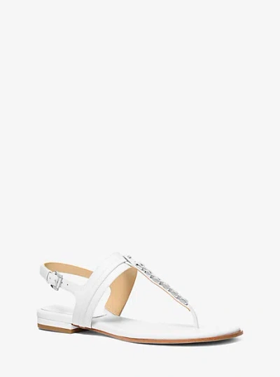 Michael Kors Marcia Embellished Leather Sandal In Multi