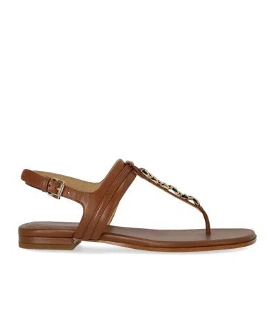 Michael Kors Marcia Luggage Thong Sandal In Brown