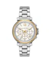 Michael Kors Women's Maren Chronograph Stainless Steel Watch 40mm In White/silver
