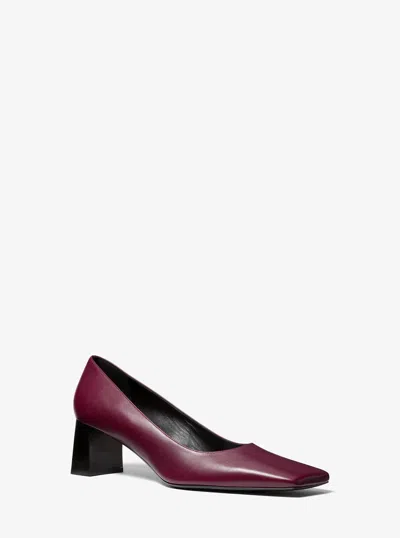 Michael Kors Maria Leather Pump In Red