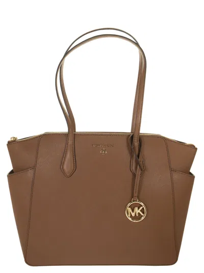 Michael Kors Marilyn - Medium Saffiano Leather Tote Bag In Brown