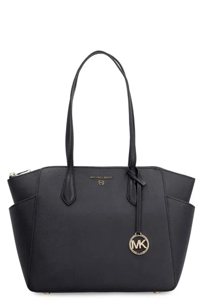 Michael Kors Marilyn Leather Tote In Black