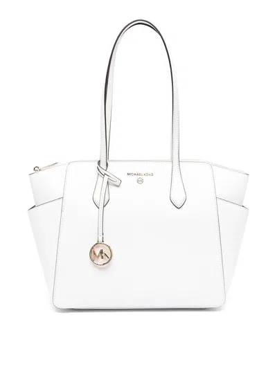 Michael Kors Marilyn Leather Tote In White